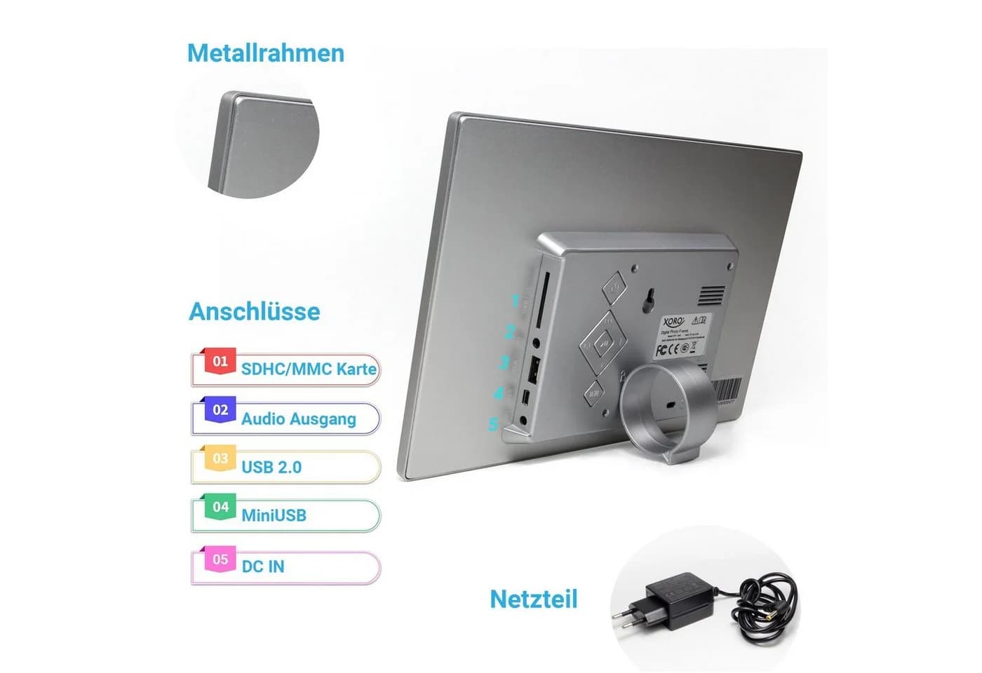 XORO CPF 10B1 Digitaler Bilderrahmen mit WLAN Empfang 10,1 Zoll - Bild 5