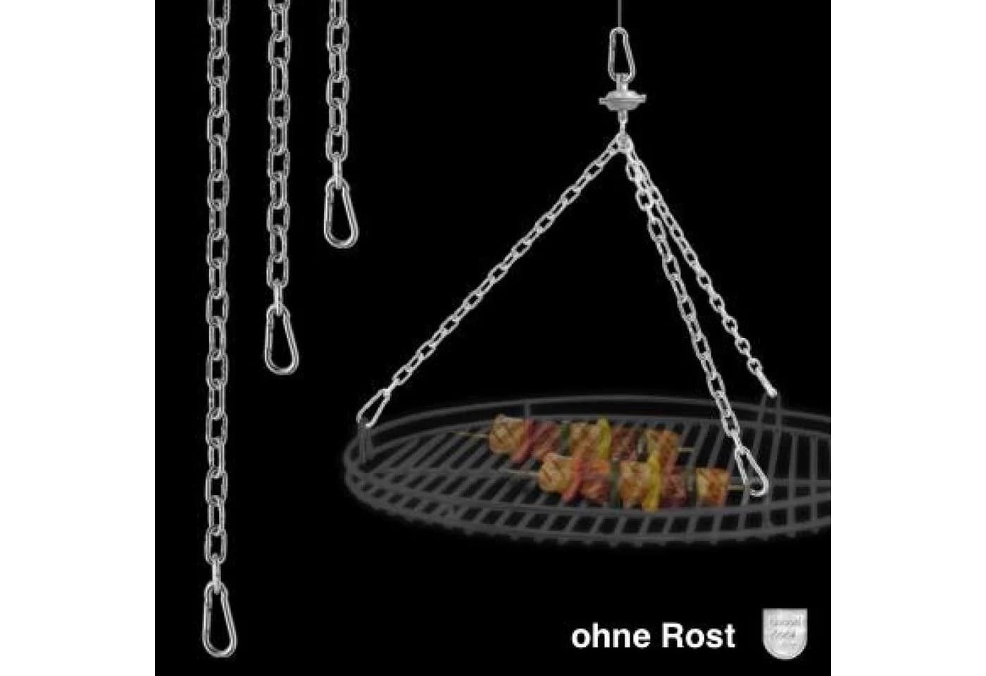 Schneider Feuerstelle Kettenkit mit Seilwirbel & Karabiner für Roste Ø 70-80 cm