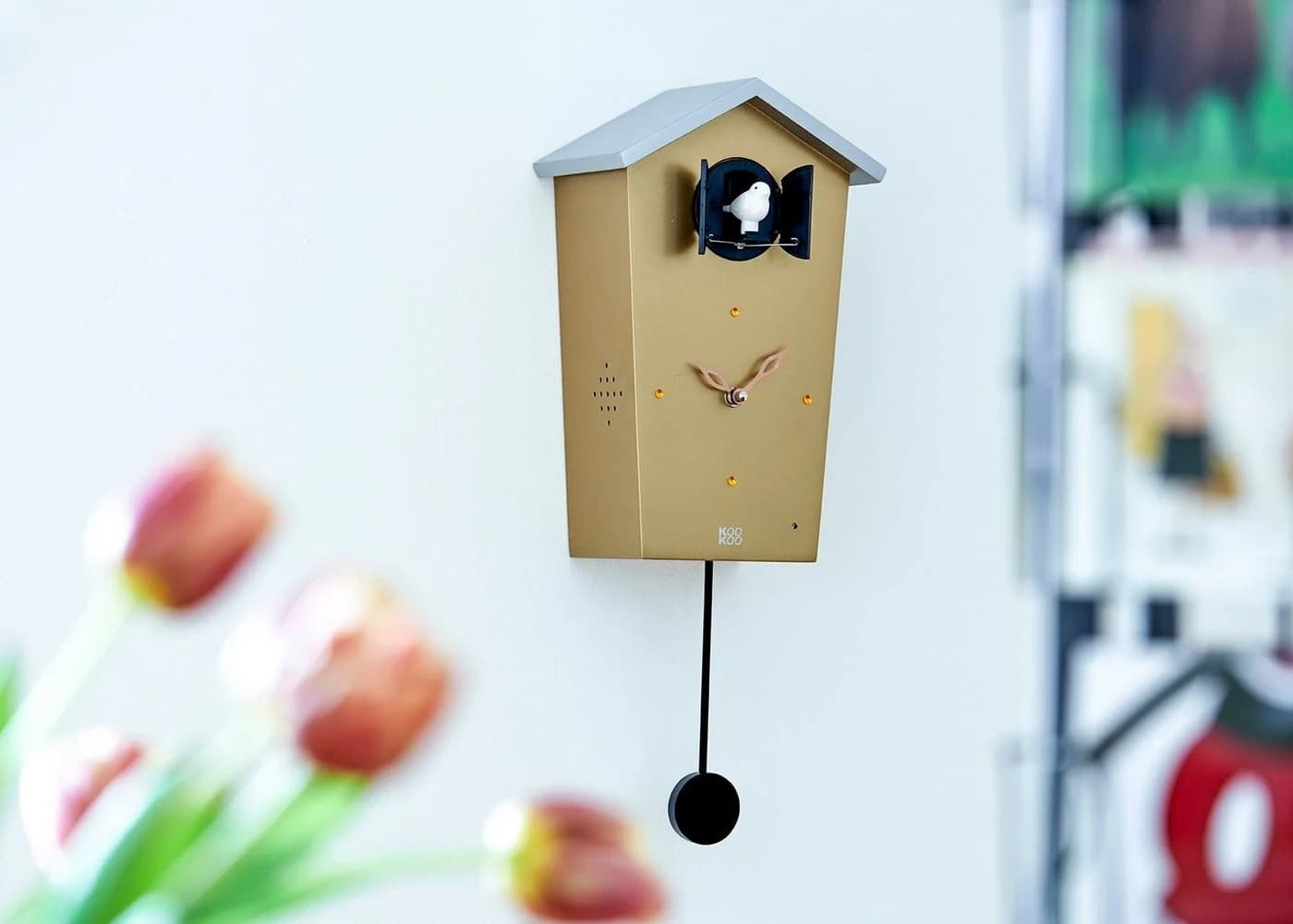 KOOKOO Pendelwanduhr BirdHouse Modernes Design - Bild 5