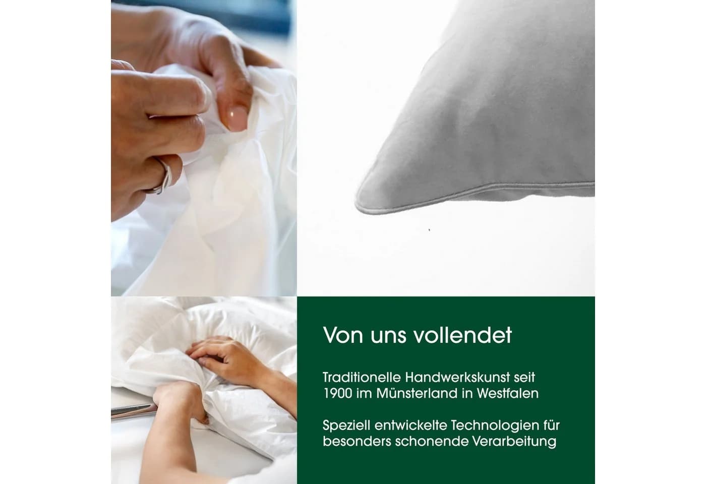 HANSKRUCHEN Daunendecke PREMIUM DE LUXE Medium 135 x 200 cm Weiß - Bild 5