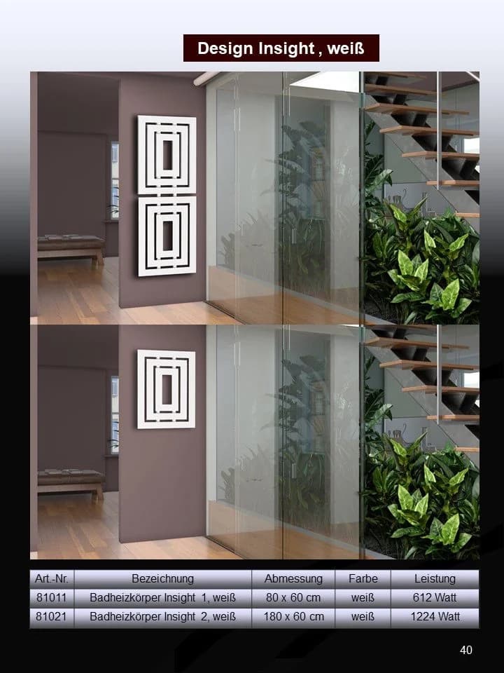 Szagato Badheizkörper Design Insight 1 Weiß - Bild 4