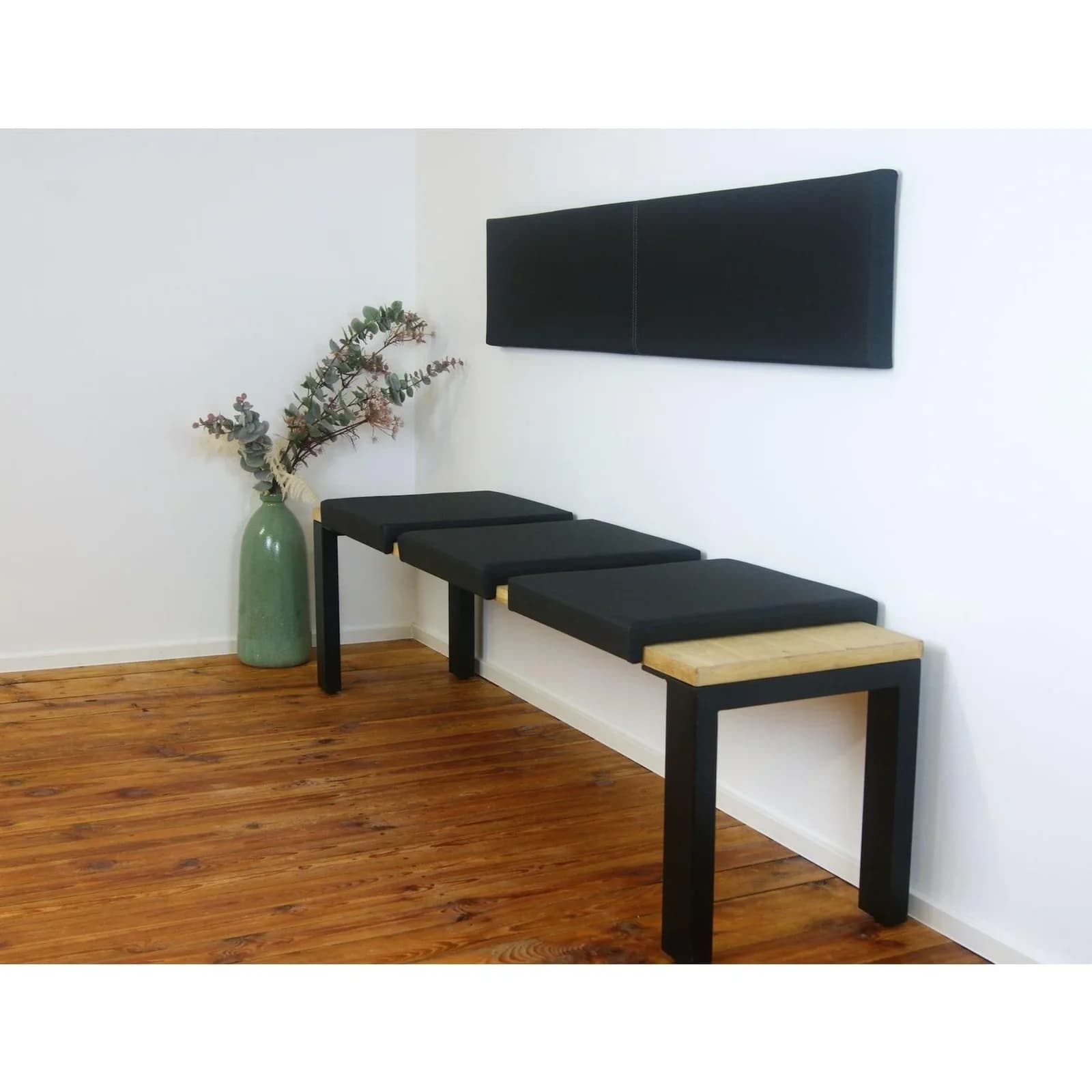 Lycce Klemmkissen Sitzkissen mit 2 Leisten Kunstleder