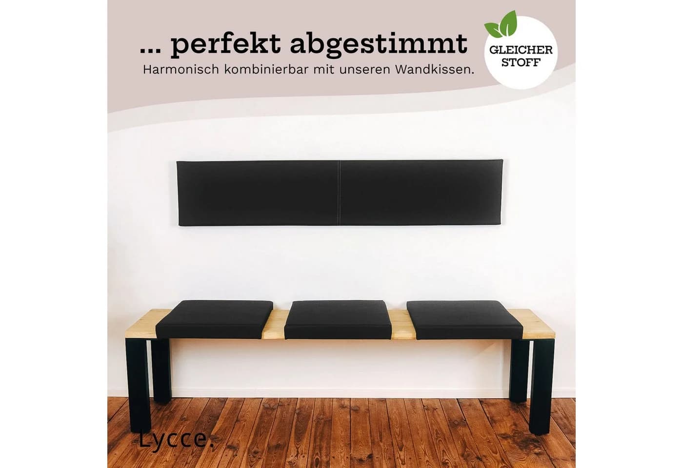 Lycce Bankauflage Klemmkissen Schwarz mit 2 Leisten - Bild 5