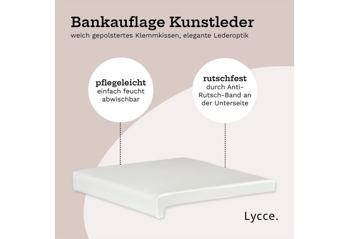 Lycce Klemmkissen Bankauflage Kunstleder 1 Leiste - Bild 3