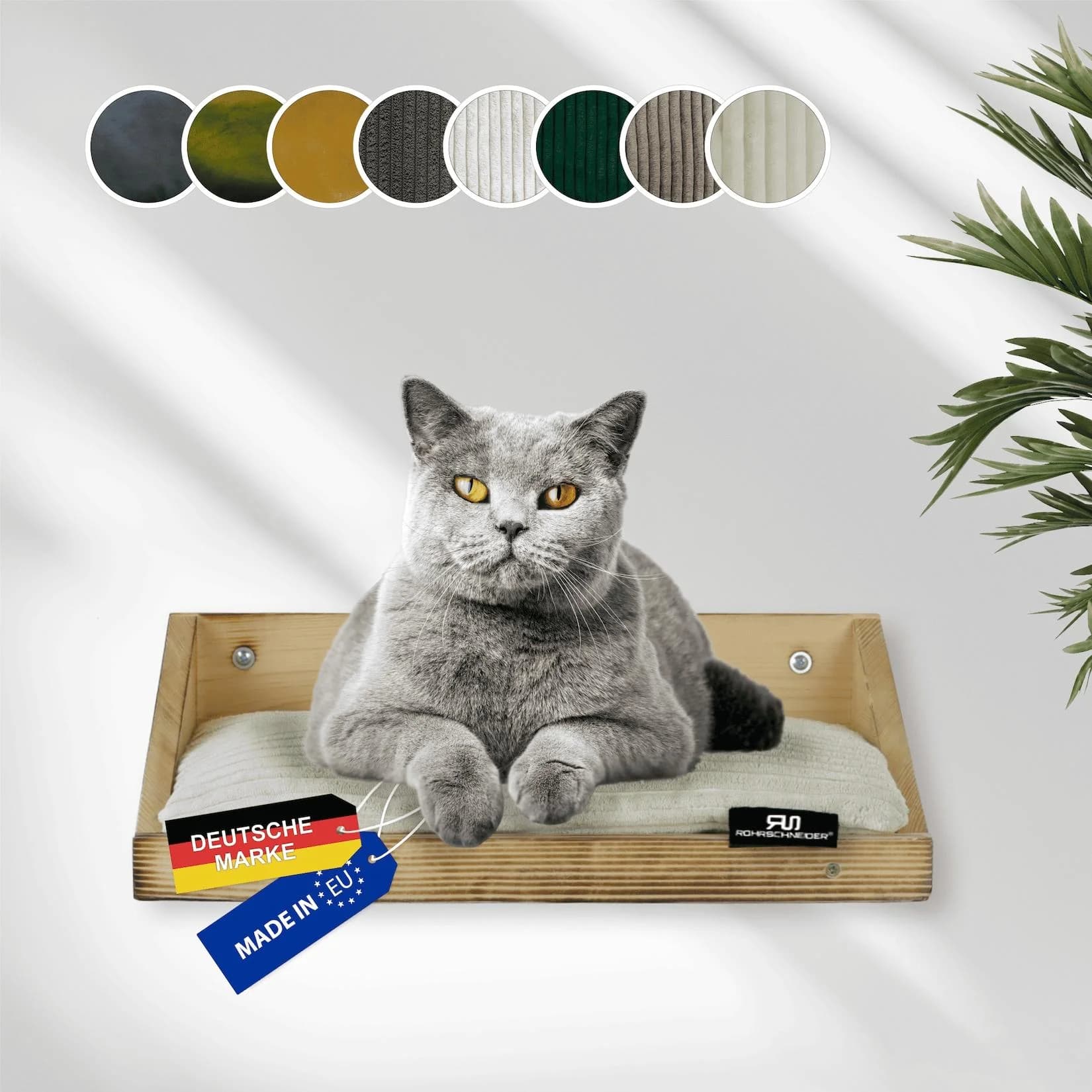 Rohrschneider Wandmulde geflammt mit Kissen beige
