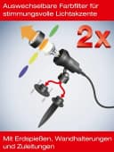 TRANGO LED Gartenstrahler 2-flammig IP44 Schwarz GU10 Bild 5