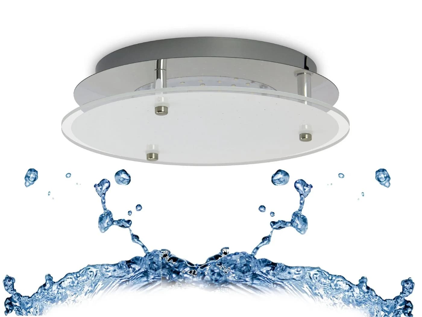 TRANGO LED Deckenleuchte Dimmfunktion 3-Stufen IP44 Badleuchte Kristalleffekt Glas - Bild 4
