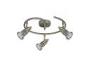 TRANGO LED Deckenstrahler 3-flammig Edelstahl-Optik schwenkbar Bild 1