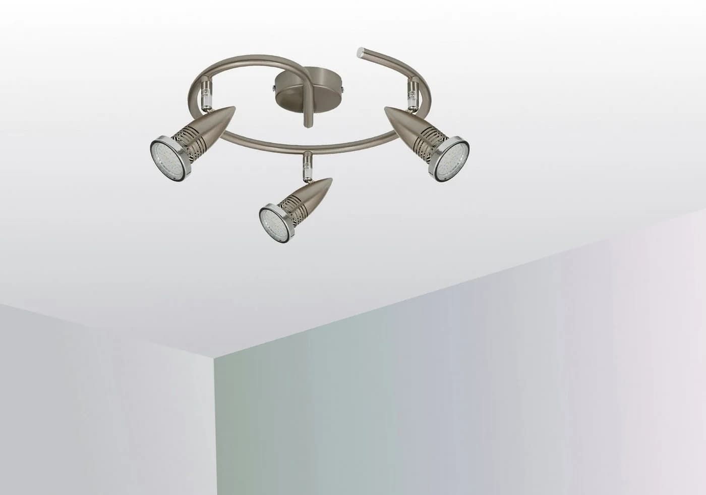TRANGO LED Deckenstrahler 3-flammig Edelstahl-Optik schwenkbar - Bild 2