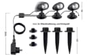 TRANGO LED Gartenstrahler 3-flammig Schwarz IP44 mit Timer Bild 1