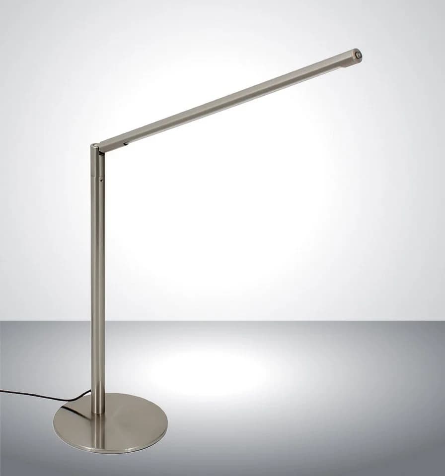 TRANGO LED Tischleuchte 7489 LED Tischleuchte Straight Edelstahl-Optik Schreibtischlampe