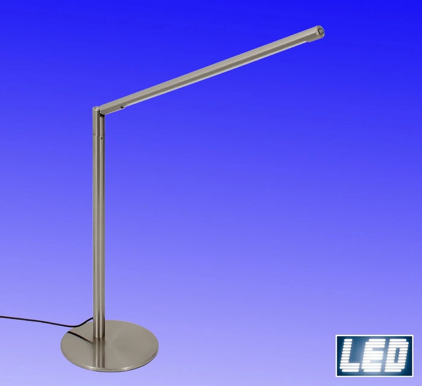 TRANGO LED Tischleuchte 7489 LED Tischleuchte Straight Edelstahl-Optik Schreibtischlampe - Bild 3