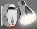 TRANGO LED Nachtlicht Bewegungsmelder 2635-018 LED Sensor Steckdosenlampe MILO Automatikfunktion Chrom Bild 1