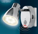 TRANGO LED Nachtlicht Bewegungsmelder 2635-018 LED Sensor Steckdosenlampe MILO Automatikfunktion Chrom Bild 5