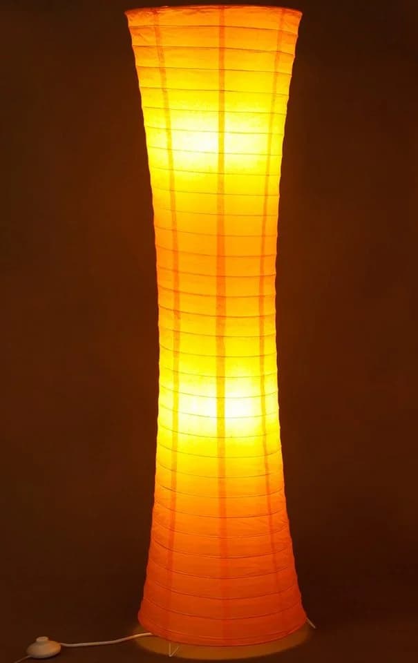 TRANGO LED Stehlampe Amsterdam Orange Reispapier Handmade - Bild 2