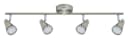 TRANGO LED Deckenleuchte 4-flammig IP44 Badleuchte Nickel matt Bild 1