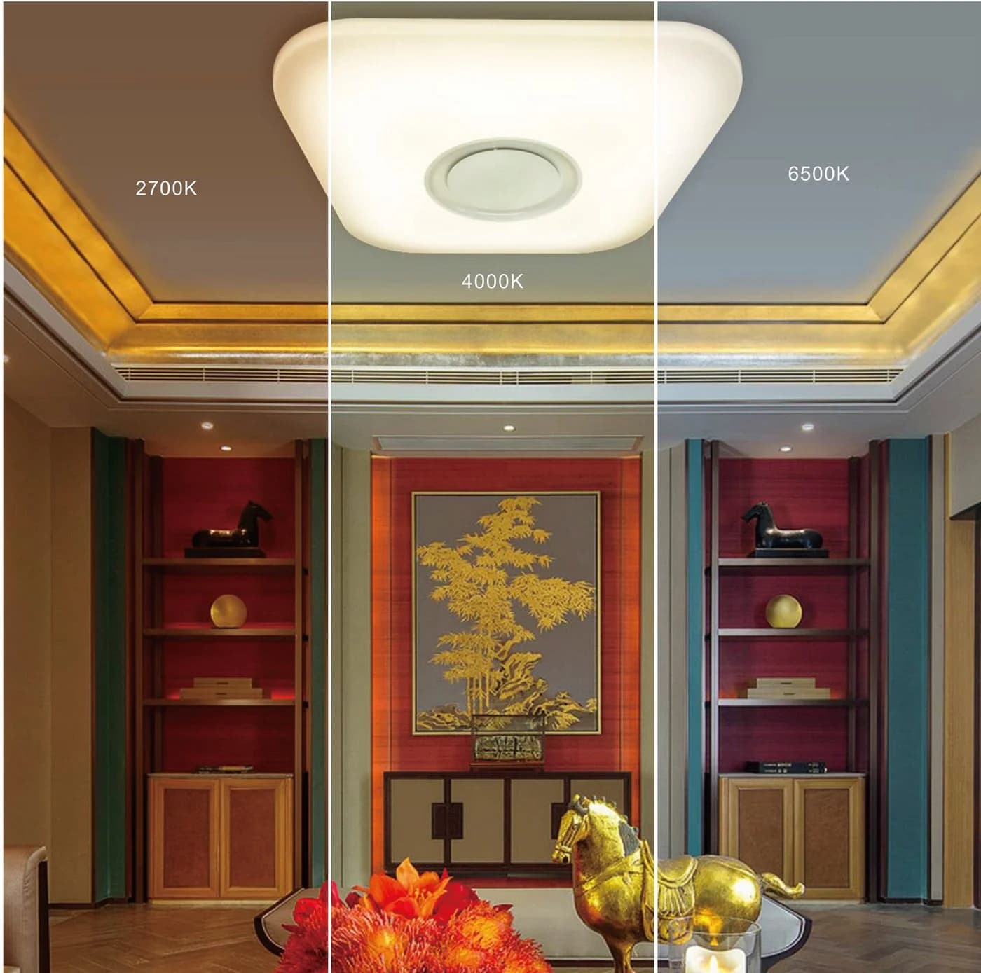 TRANGO LED Deckenleuchte mit App-Steuerung, CCT & RGB, Bluetooth-Lautsprecher - Bild 2