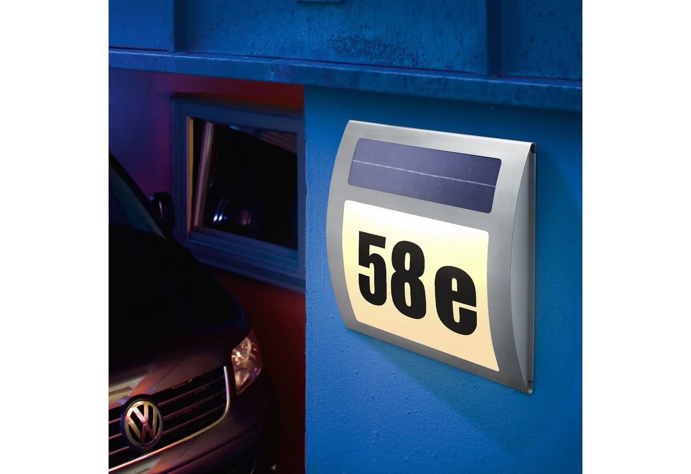 esotec LED Außen-Wandleuchte Solar Edelstahl Hausnummernleuchte WAVE 2 Farben 2800K 6000K - Bild 2