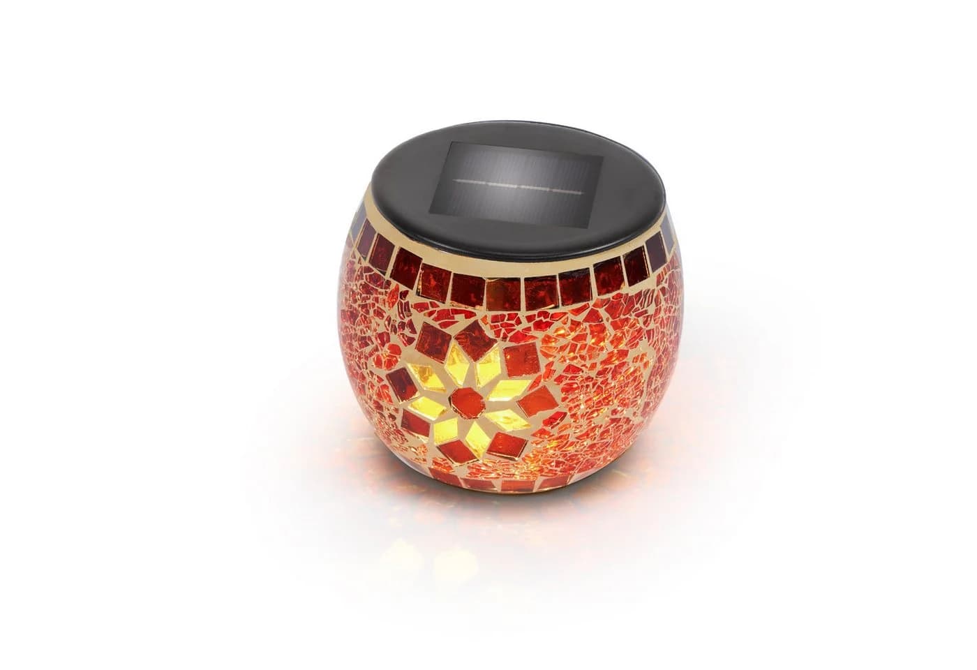 esotec Solarleuchte Mosaik BRILLIANT Warmweiß Glas Keramik