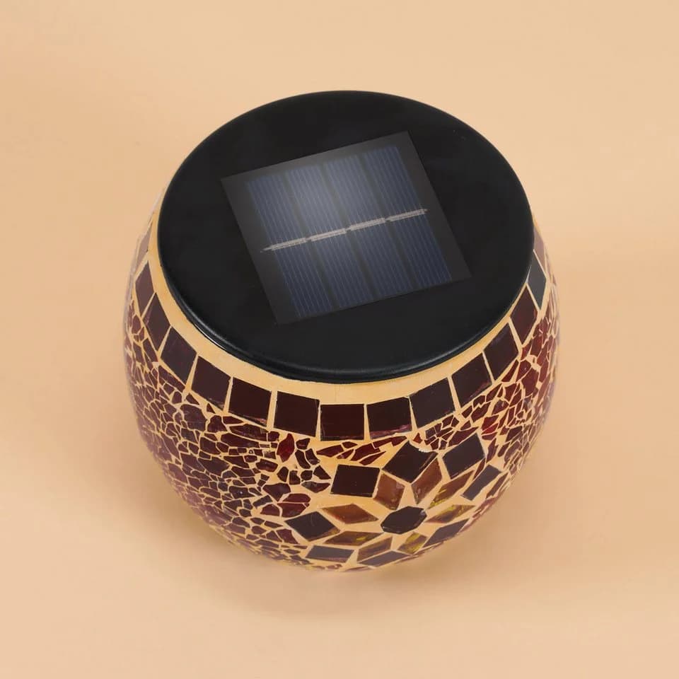 esotec Solarleuchte Mosaik BRILLIANT Warmweiß Glas Keramik - Bild 5
