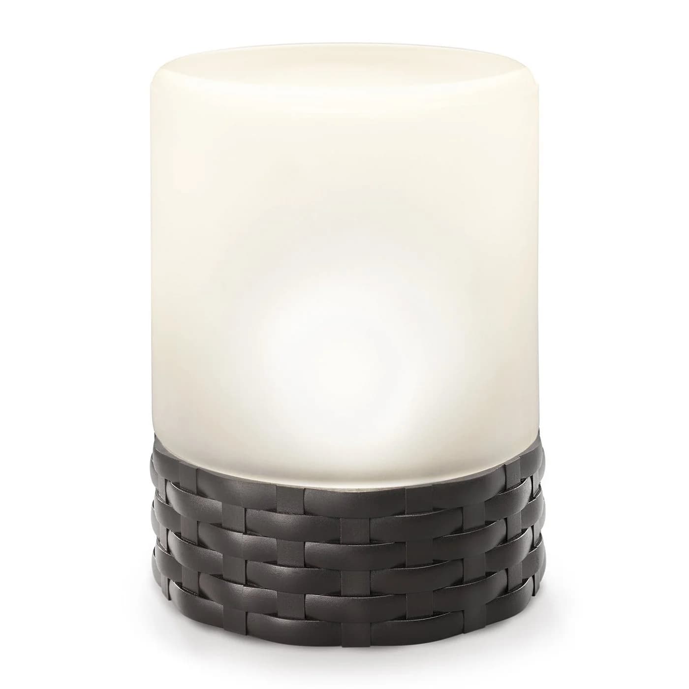 esotec LED Außen-Tischleuchte Solar Echtglas Rattan Style