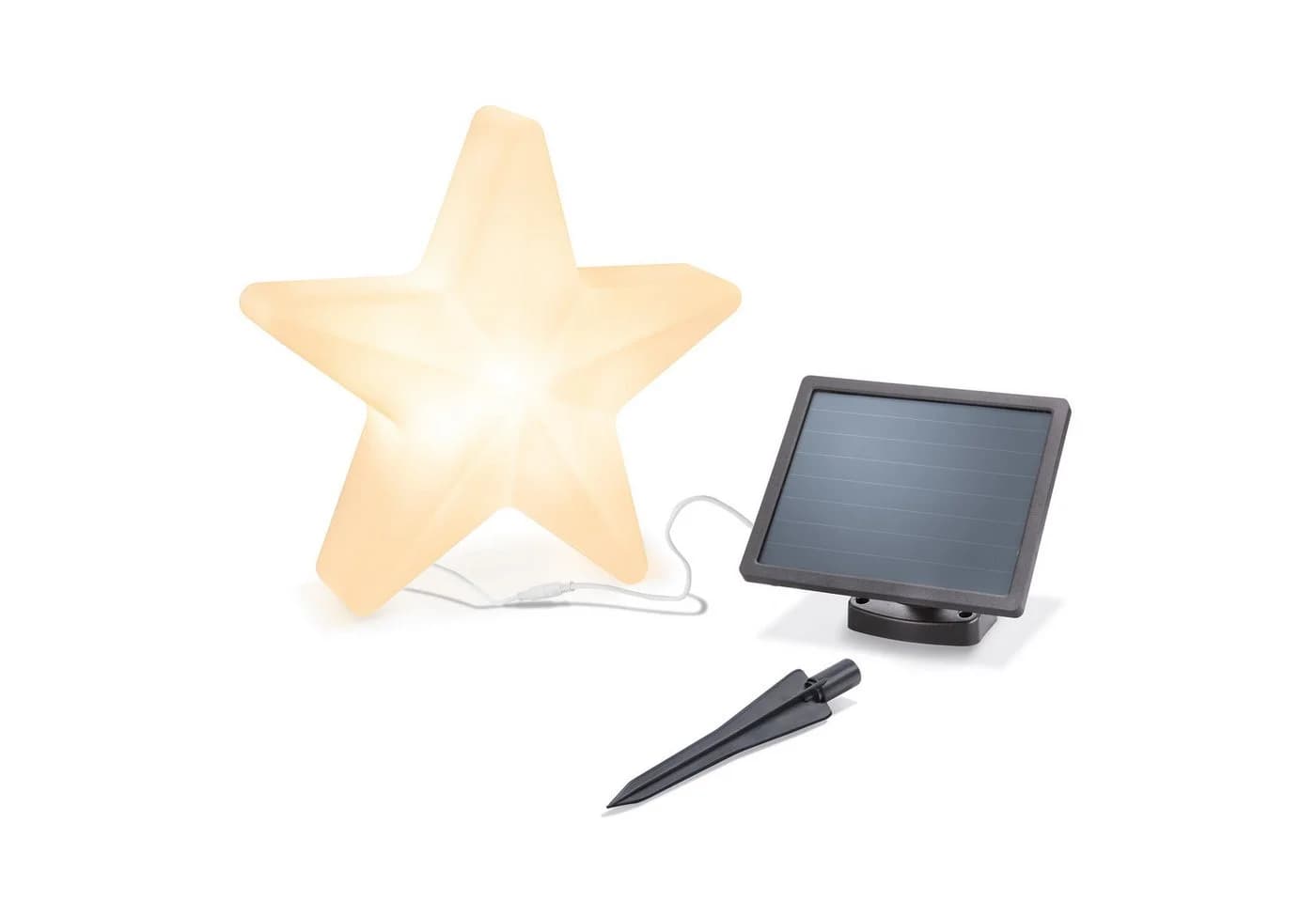 esotec LED-Stern für außen Solar Adventsstern Leuchtstern 40cm 12LEDs 6500K 2800K außen