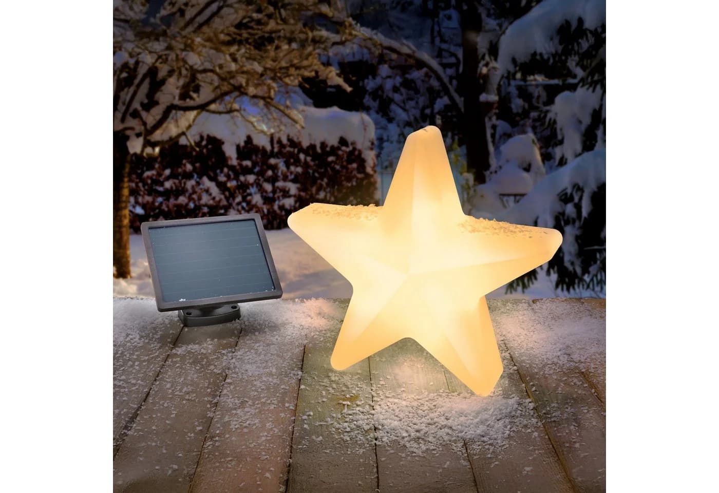 esotec LED-Stern für außen Solar Adventsstern Leuchtstern 40cm 12LEDs 6500K 2800K außen - Bild 2