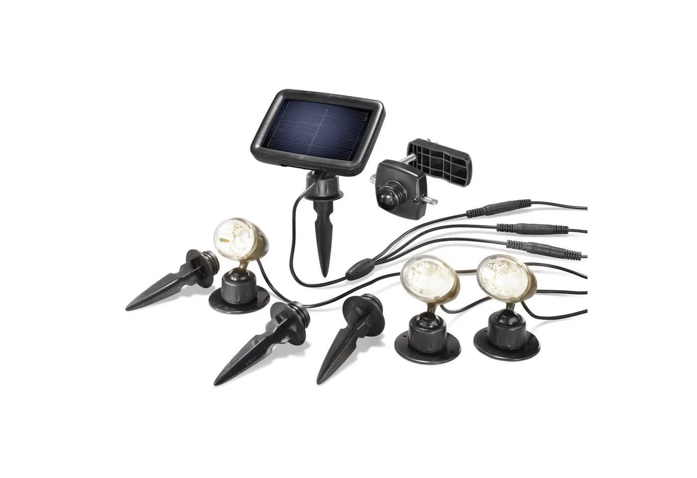 esotec Solarspot TRIO 3er Set Gartenstrahler Schwarz Warmweiß