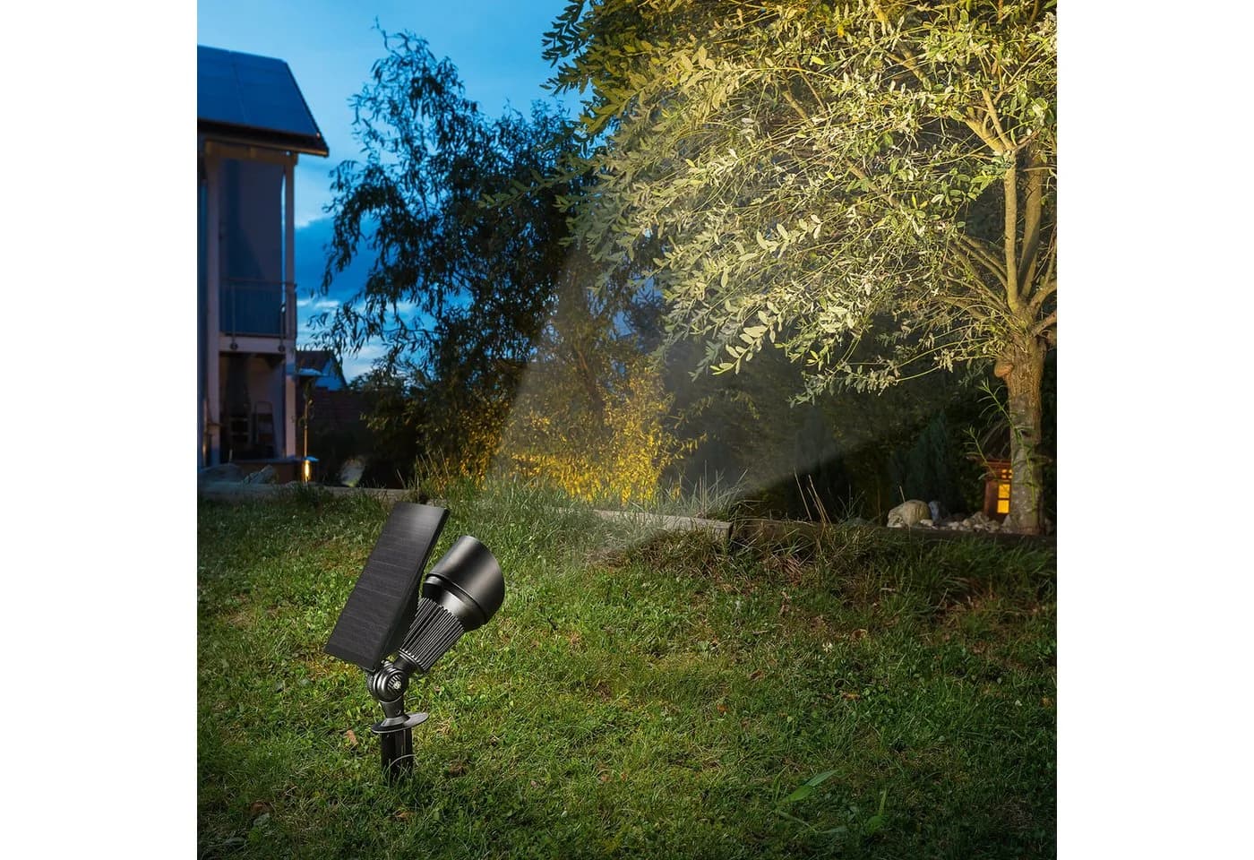 esotec LED Gartenstrahler Solarspot Super Spot DUO COLOR Schwarz Aluminium - Bild 2