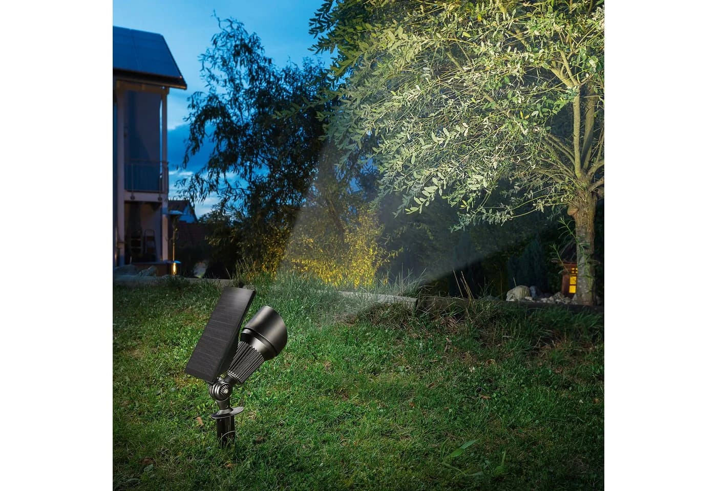 esotec LED Gartenstrahler Solarspot Super Spot DUO COLOR Schwarz Aluminium - Bild 5