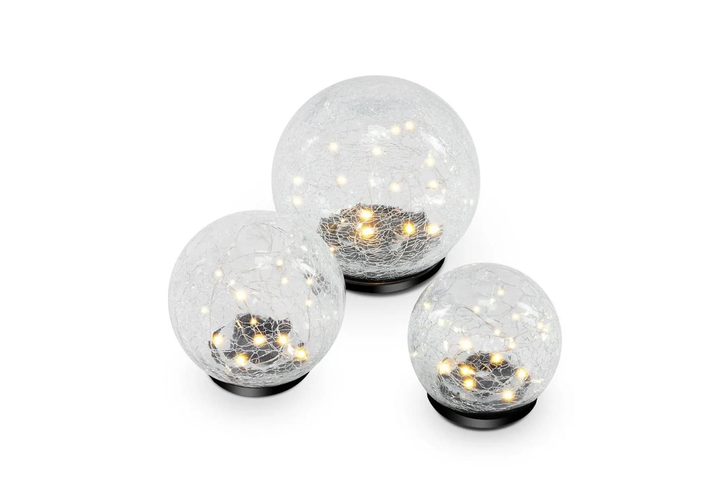 esotec LED Kugelleuchte Echtglas Leuchtkugeln Golden Balls