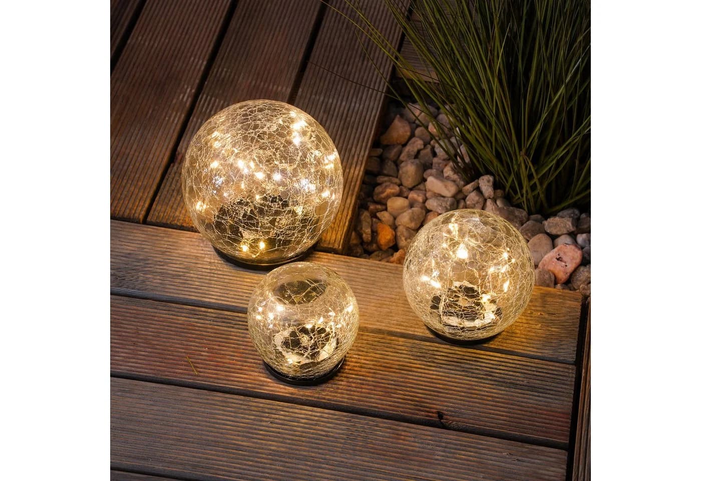 esotec LED Kugelleuchte Echtglas Leuchtkugeln Golden Balls - Bild 2