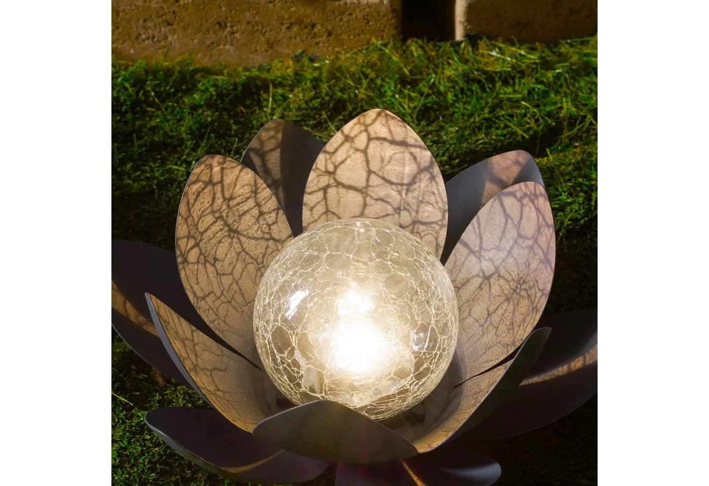 esotec Solar Lotusblüte 2er Set Grau LED warmweiß - Bild 4