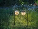 esotec Gartenstecker 2er Set Solarleuchten Smart Globe Bruchglas Bild 1