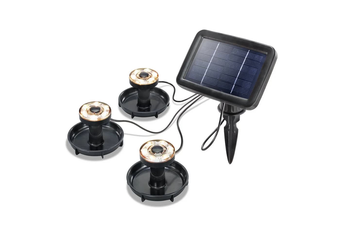 esotec LED Teichleuchte 3er Set Solar Unterwasserleuchten Splash 3000K warmweiß 20lm - Bild 2