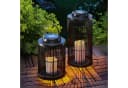 esotec Solar Laterne Sara 2er-Set LED Flackerlicht Schwarz Bild 2