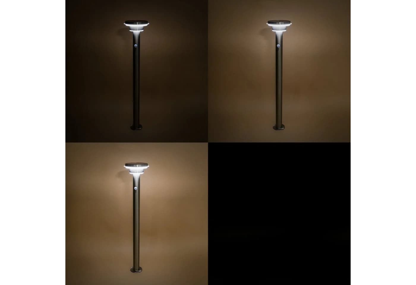 esotec LED Gartenleuchte Solar PIR Standleuchte Tini, 85 cm, 40 LEDs, Edelstahl - Bild 4