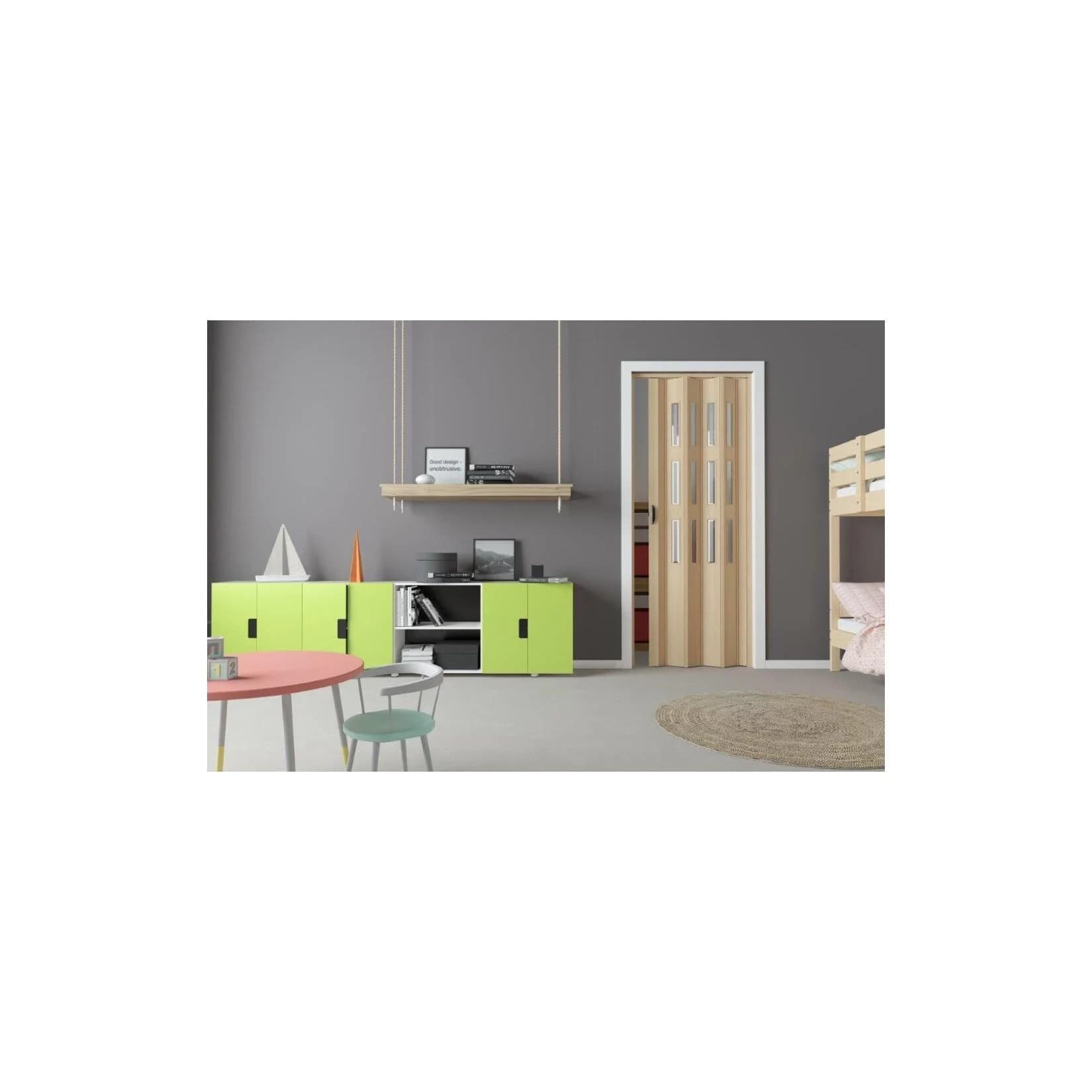 Forte/HME Luciana Kunststofffaltür Weiß 3 Fenster