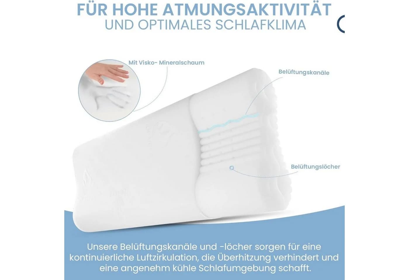 Bestschlaf Nackenstützkissen Premium Weiß Anatomische Form - Bild 3