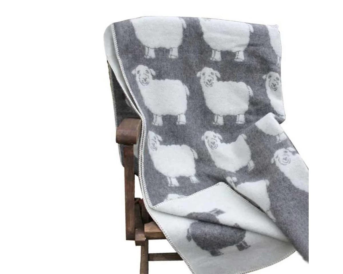 Babydecke Lamm Island Wollparadies Kuscheldecke Grau Lammschurwolle - Bild 2