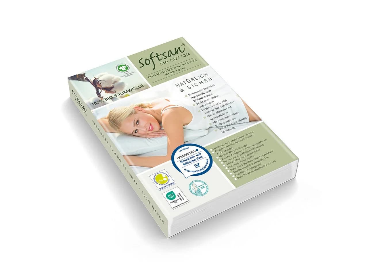 Encasing Bio Cotton Softsan Milbenschutzbezug für Boxspring Topper Bio Baumwolle - Bild 4