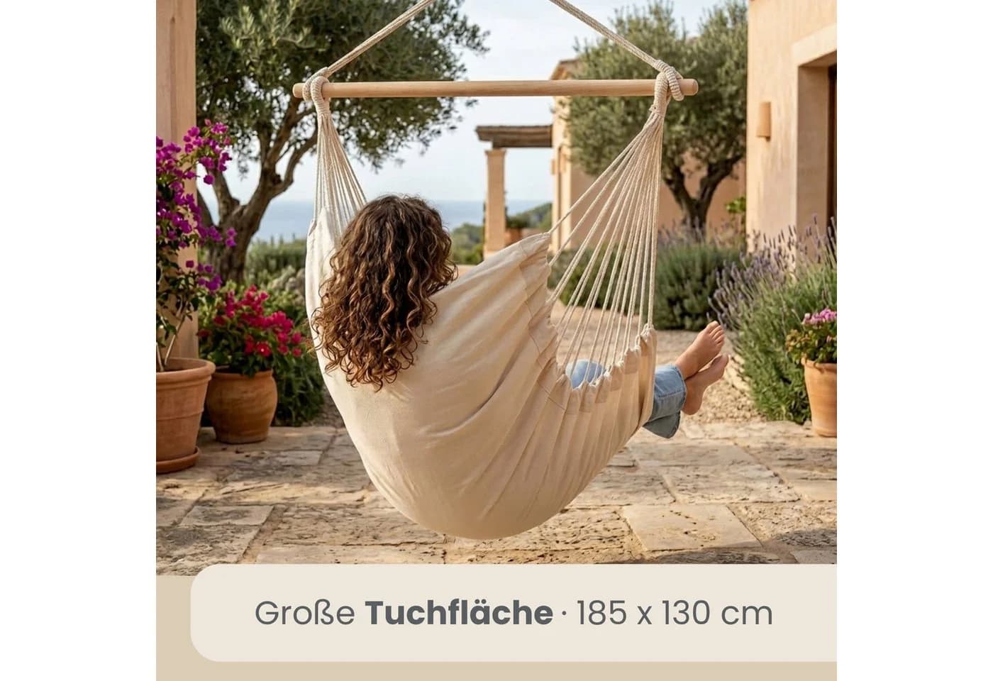 AMANKA XXL Hängesessel 185x130cm Baumwolle 2 Personen - Bild 4
