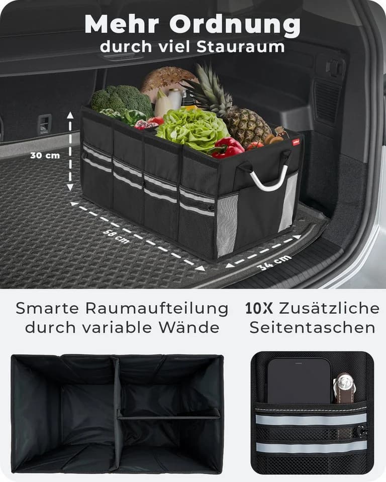 achilles Klappbox Strong-Box 71l Robuste Auto-Faltbox Schwarz
