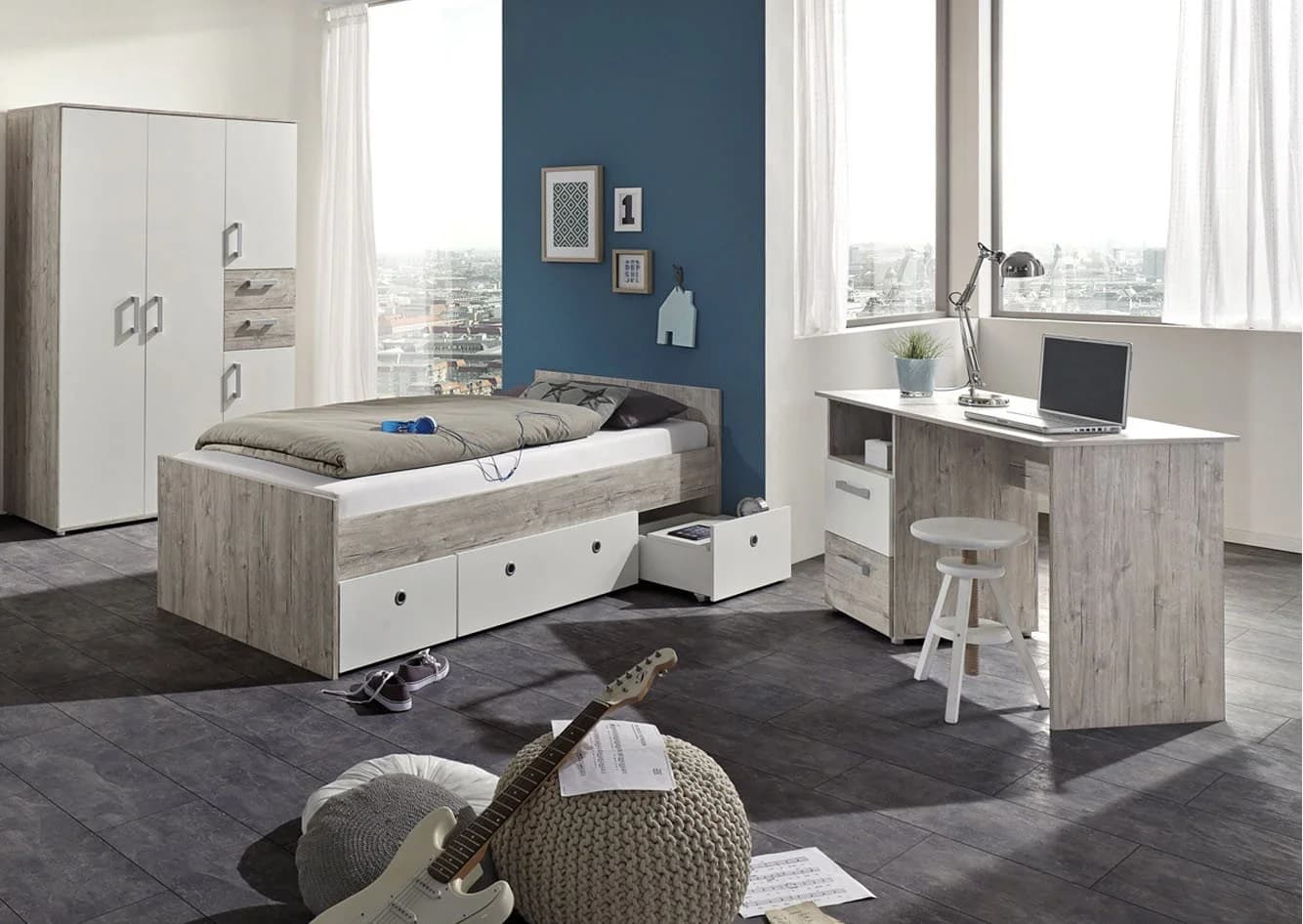 ARTHUR BERNDT Jugendzimmer-Set Bente 5-teilig Weiß/Eiche Sand - Bild 2