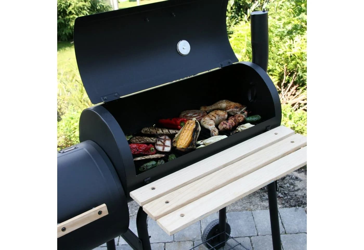 BBQ-Toro Smoker Grillwagen Schwarz mit Feuerbox