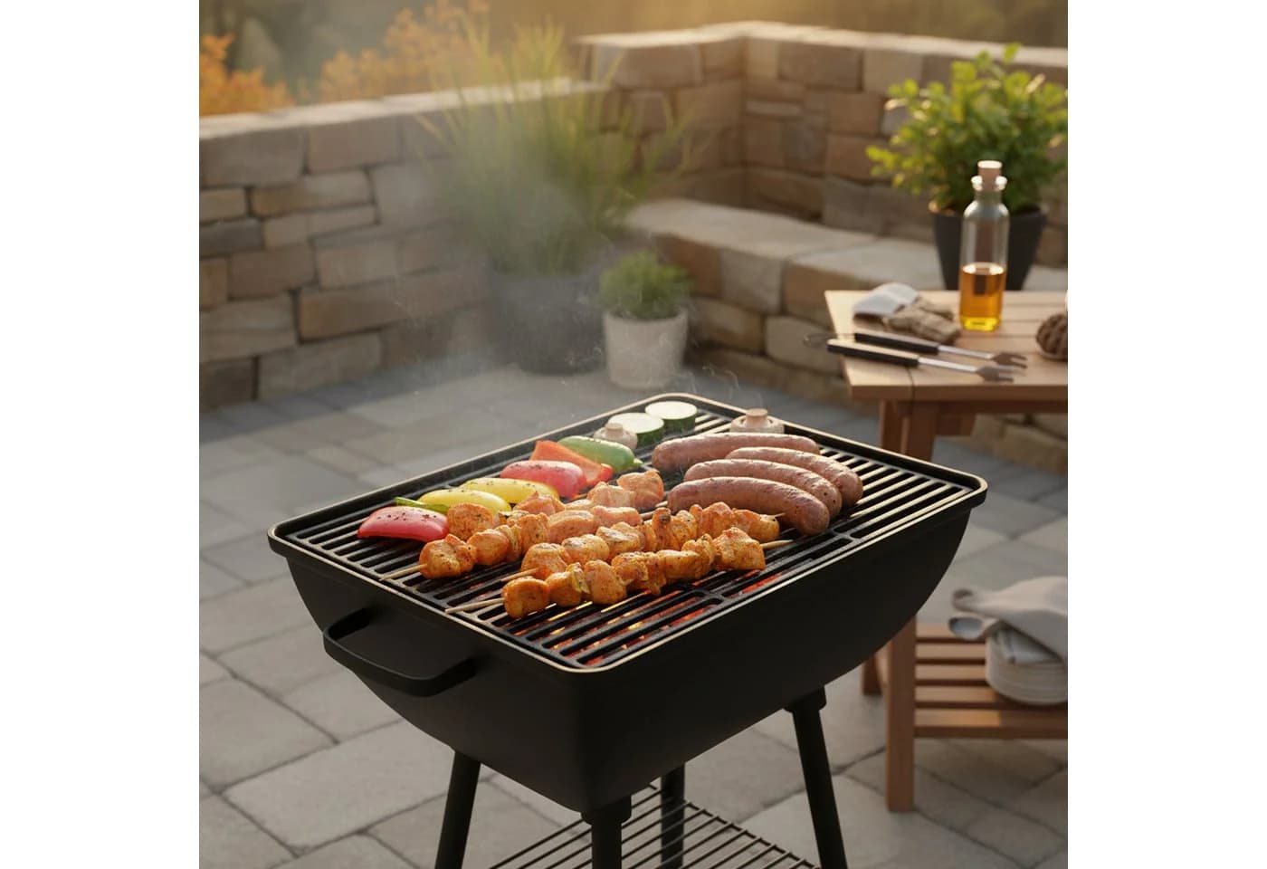 BBQ-Toro Gusseisen Grillrost 60x40 cm Emailliert Schwarz