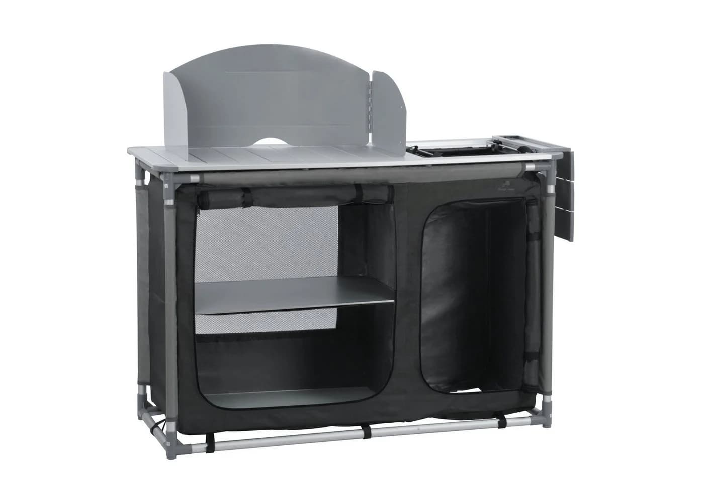 CampFeuer Campingschrank Klappbar mit Waschbecken Schwarz-Silber - Bild 2