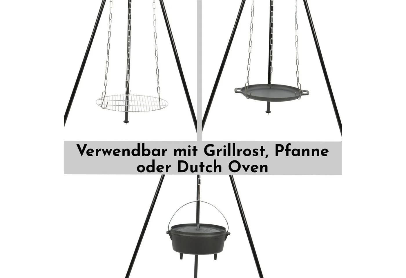 BBQ-Toro Dutch Oven Set 6-teilig mit Dreibein & Holzkiste - Bild 5