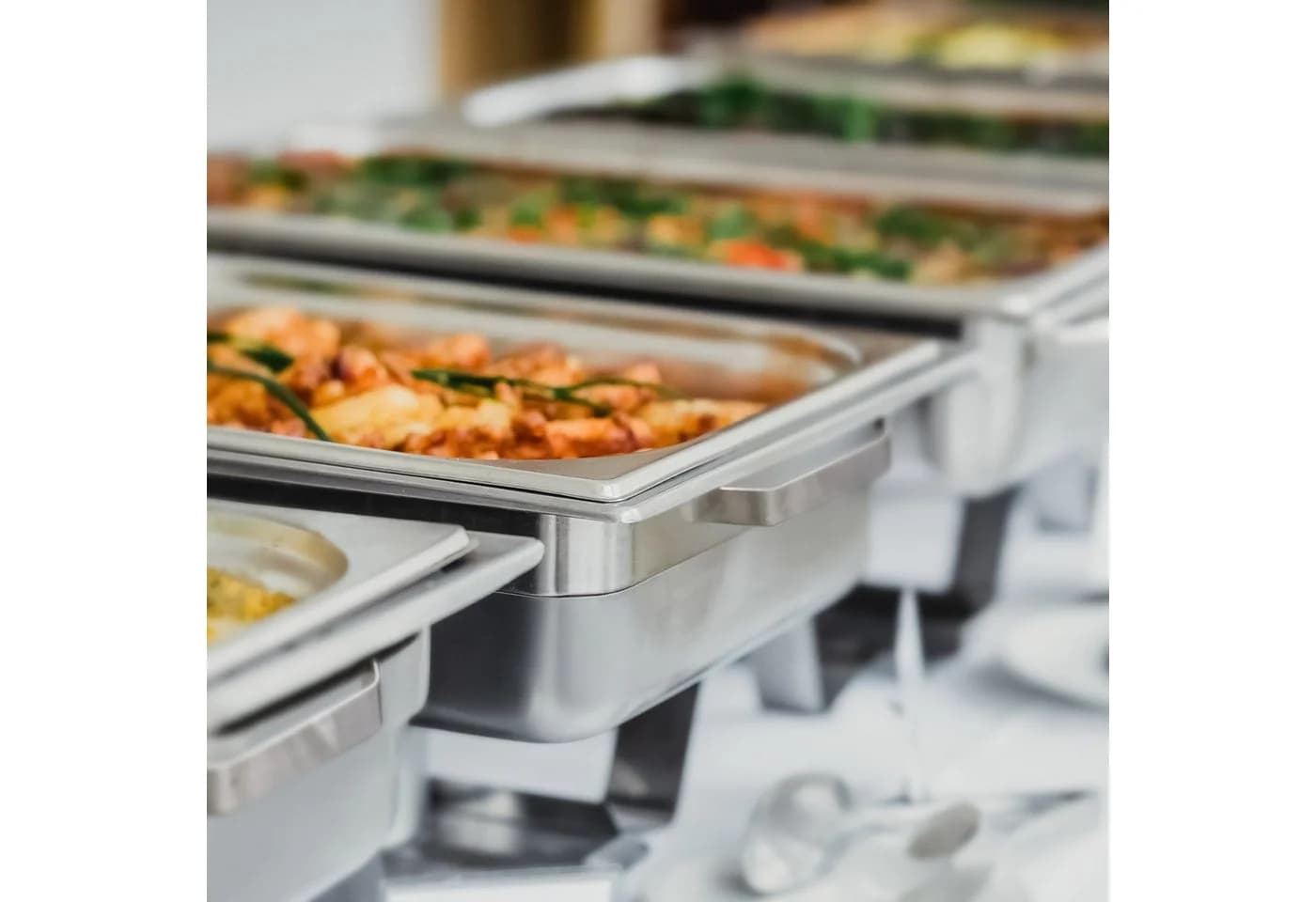 Mahlzeit Chafing Dish Profi Set Montpellier 3x Edelstahl Warmhaltebehälter