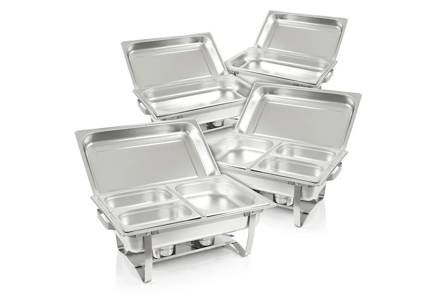 Mahlzeit Chafing Dish Profi Set Grenoble 4x Edelstahl Warmhaltebehälter - Bild 2